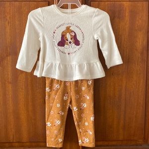 Disney Lady and the Tramp Baby Outfit, Disney Baby Outfit, Size 3 Months